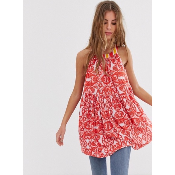 Free People Mimi Printed Halter Neck Tunic Dress - Picture 7 of 15